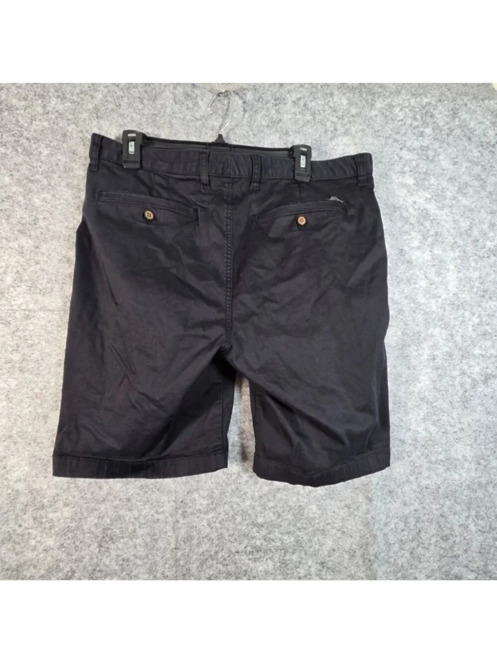 Tommy Bahama Chino Shorts Black Flat Front Casual Classic Fit 36